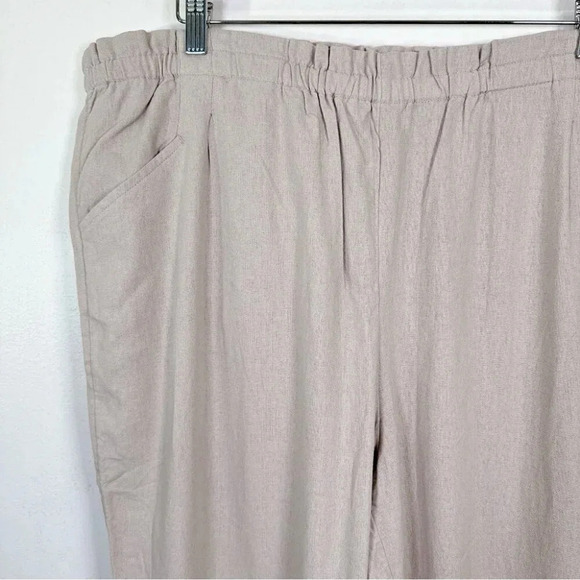 Caslon Womens Size XXlarge Pull On Linen Blend Beige Trouser - Picture 4 of 14